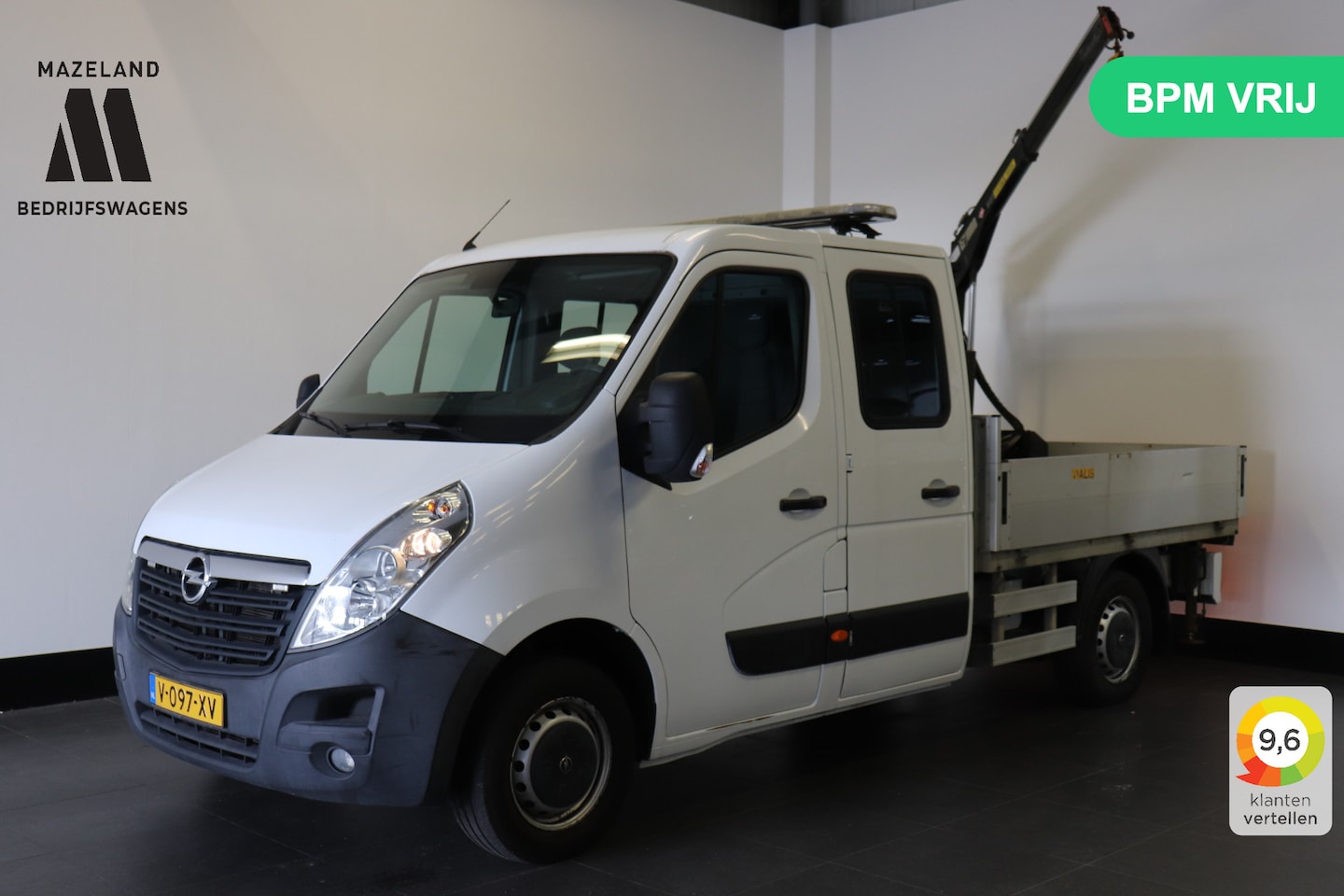 Opel Movano - 2.3 CDTI BiTurbo L2 Openlaadbak - Airco - Navi - HIAB kraan - € 18.950,- Excl. - AutoWereld.nl