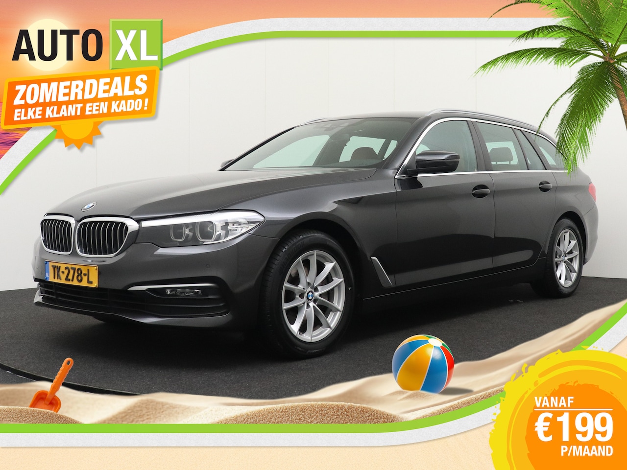 BMW 5-serie Touring - 520i 184 PK High.Exe Trekhaak Leder Elek.Stoelen - AutoWereld.nl