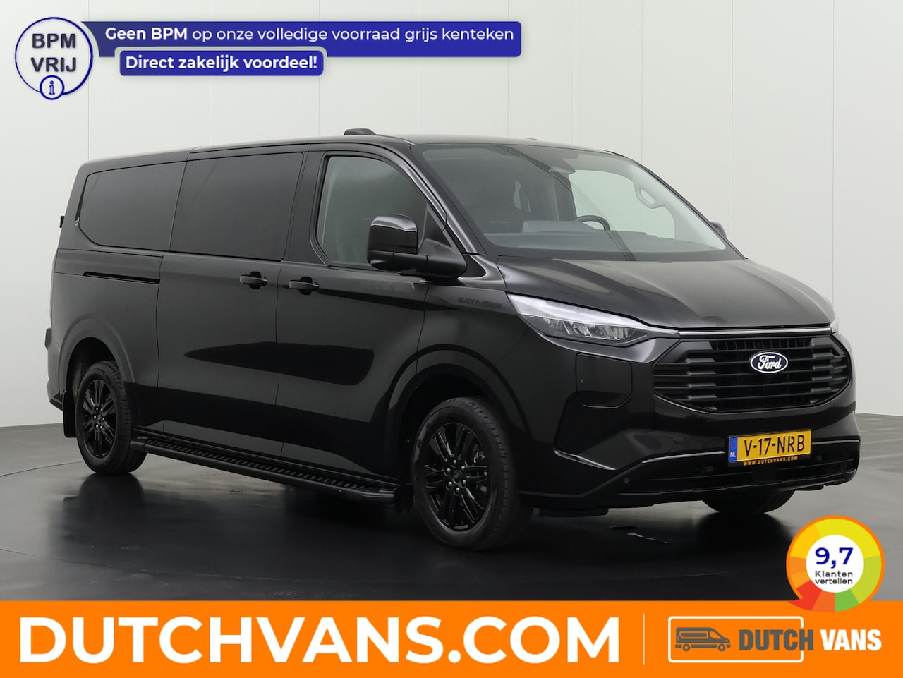 Ford Transit Custom - 2.5PHEV Lang Black Platinum Dubbele Cabine | Leder | BOMVOL !!! - AutoWereld.nl
