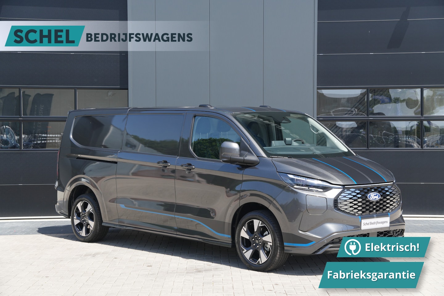 Ford Transit Custom - E-Transit 340 L2H1 Sport 71 kWh 218pk - 2x Schuif - ACC - B&O - Navi - Stoel/Stuurverwarmi - AutoWereld.nl