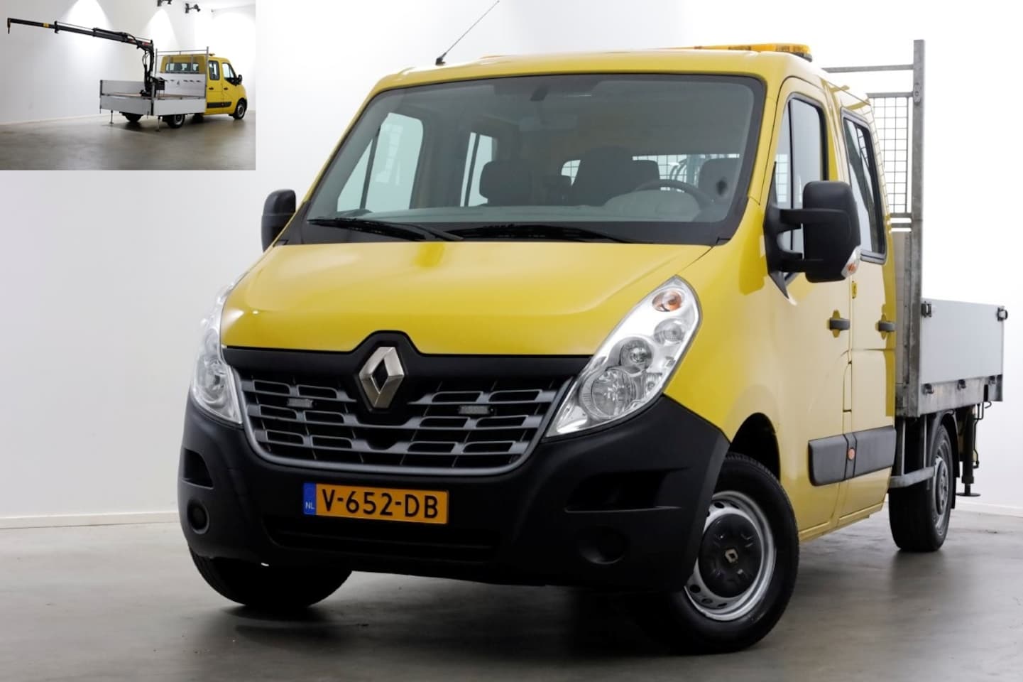 Renault Master - T35 2.3 dCi 130pk E6 L2H1 D.C. Open Laadbak + HIAB 013T Kraan 12-2016 - AutoWereld.nl