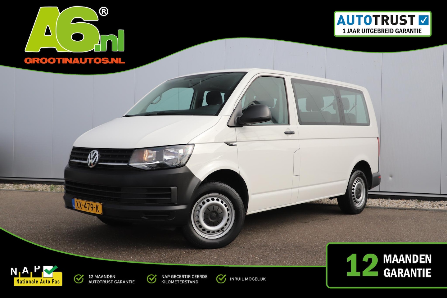 Volkswagen Transporter Kombi - 2.0 TDI L1H1 Comfortline 9 Persoons Navigatie Carplay Android Airco Parkeersensor 9p - AutoWereld.nl