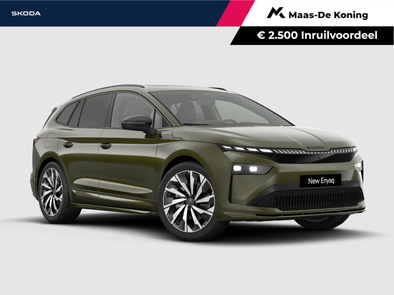 Skoda Enyaq iV - Sportline Tour Edition 85 |  Olibo Green |  21" inch velgen Supernova | panoramisch schuif - AutoWereld.nl
