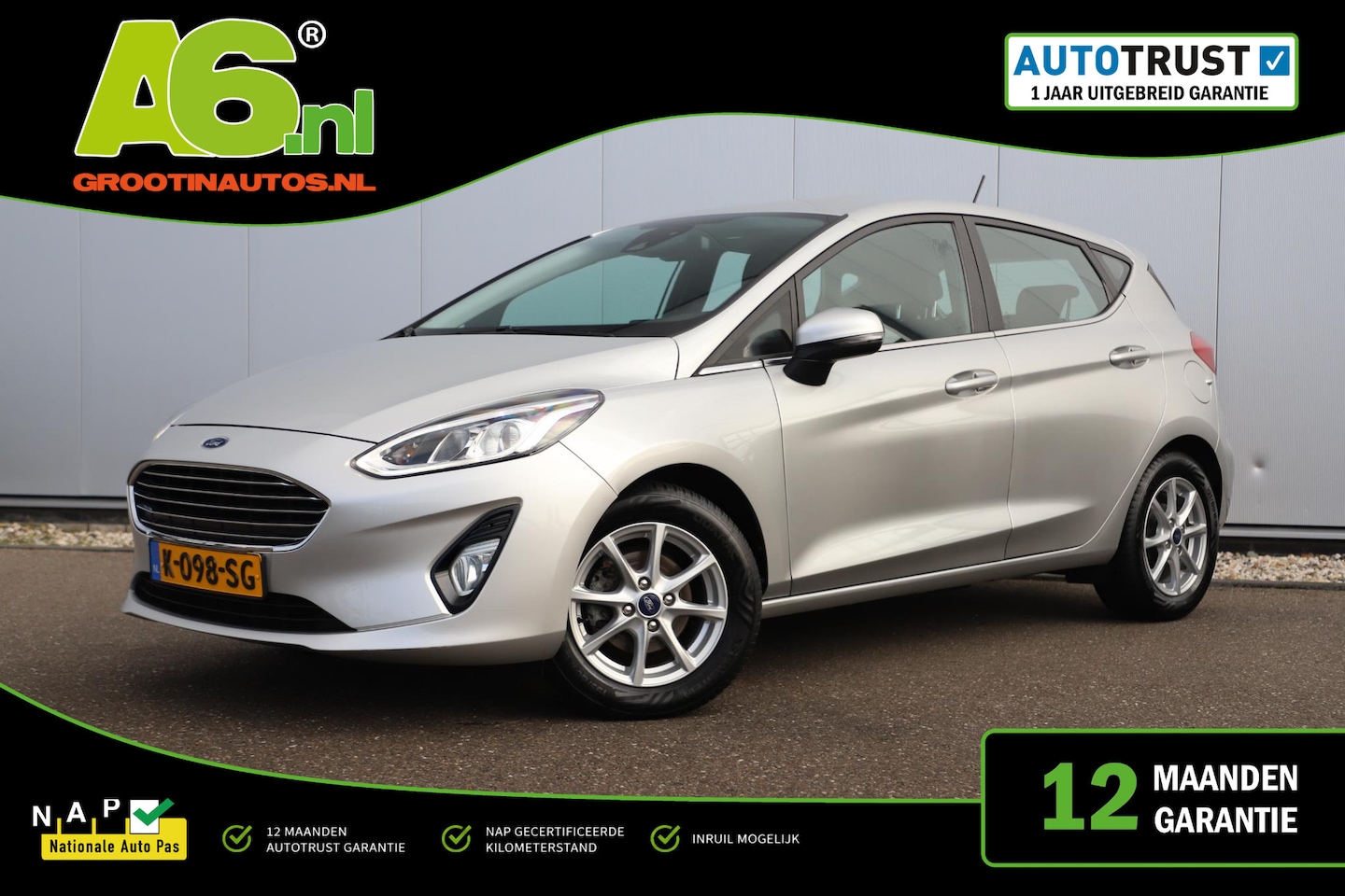 Ford Fiesta - 1.0 EcoBoost Titanium 95PK Navigatie LMV Carplay Android Climate Cruise Control Parkeersen - AutoWereld.nl