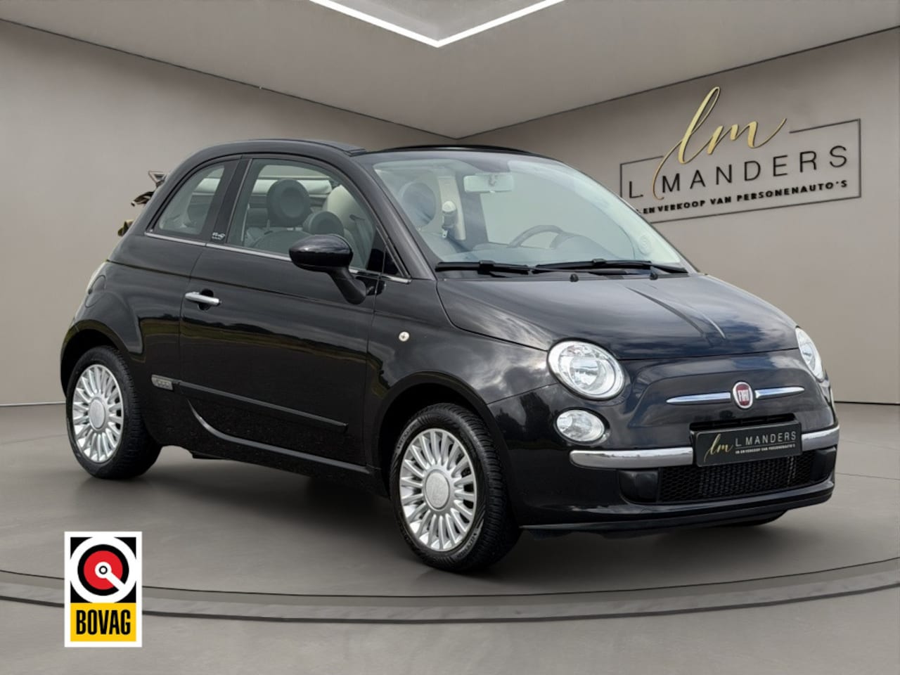 Fiat 500 C - 1.0 TwinAir Lounge 2013 ZWART | Cabrio | Airco | NL - AutoWereld.nl