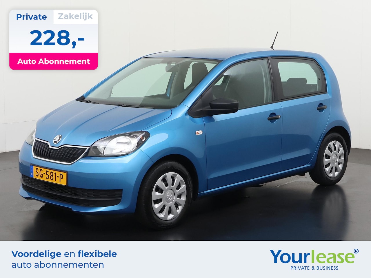 Skoda Citigo - 1.0 Greentech Active | All-in 228,- Private Lease | Direct uit voorraad - AutoWereld.nl