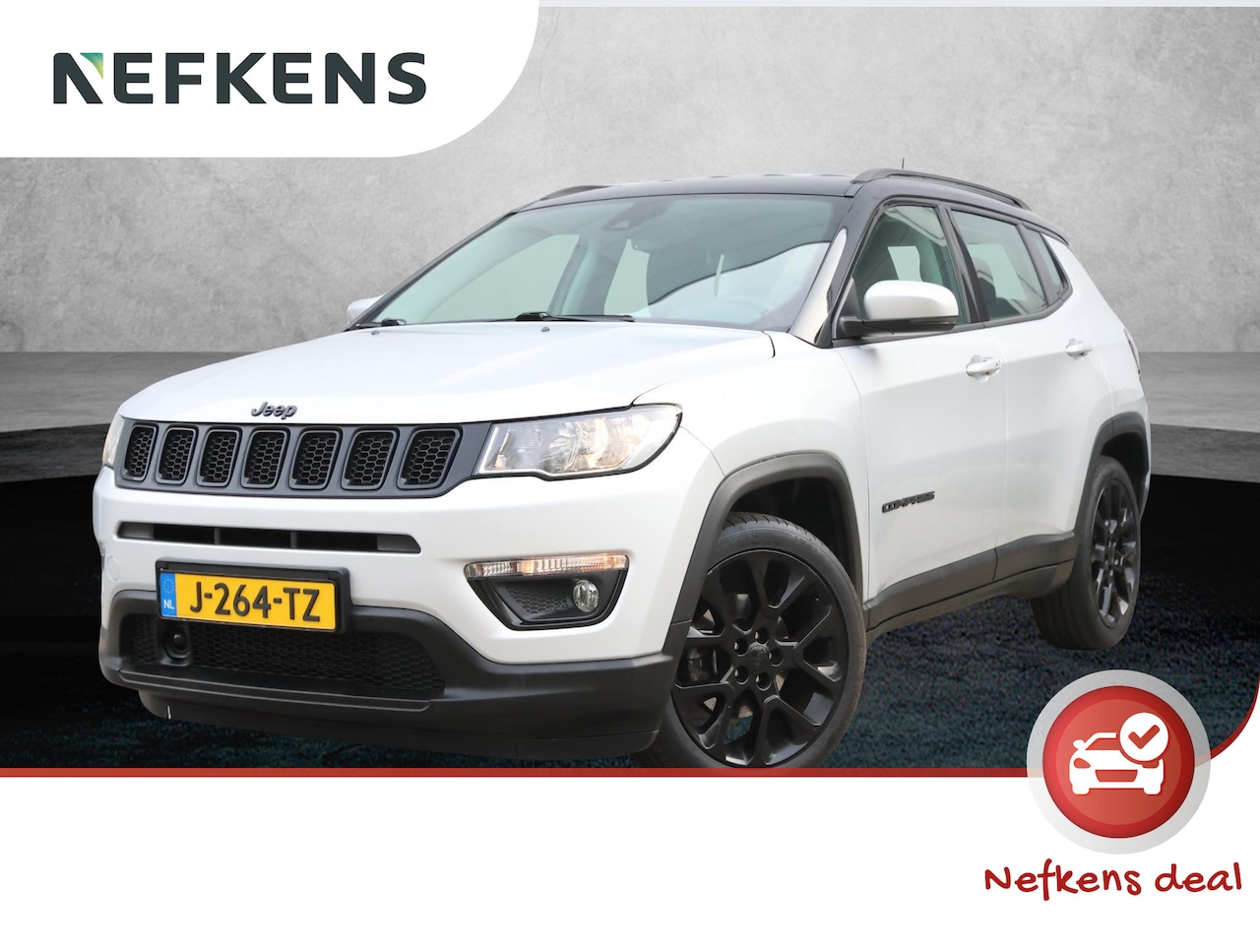 Jeep Compass - 150pk Night Eagle | 1ste eigenaar | Camera | LEER/Stof | 19"LMV | Navigatie | AUTOMAAT - AutoWereld.nl