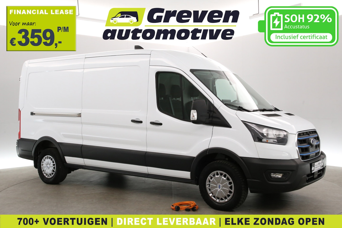 Ford E-Transit - 68 kWh L3H2 | Snelladen | SOH 92% | Clima | Cruise | 3 Zits | Carplay | Parkeersens. - AutoWereld.nl