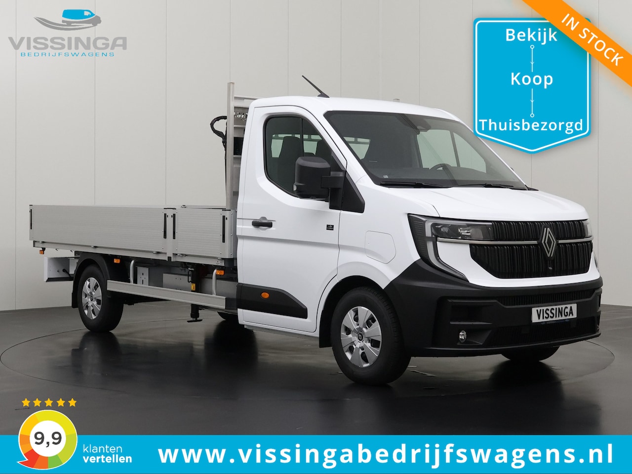 Renault Master E-Tech - Open laadbak + HIAB kraan + trekhaak - AutoWereld.nl