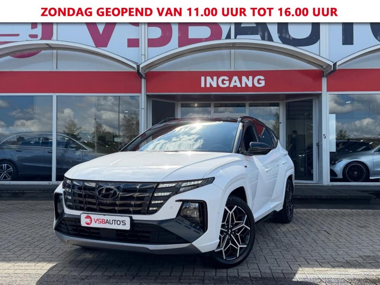 Hyundai Tucson - 1.6 T-GDI N-LINE PHEV 4WD 265PK AUT. TREKHAAK HALF-LEER NAVI CAMERA CARPLAY AIRCO LMV PDC - AutoWereld.nl