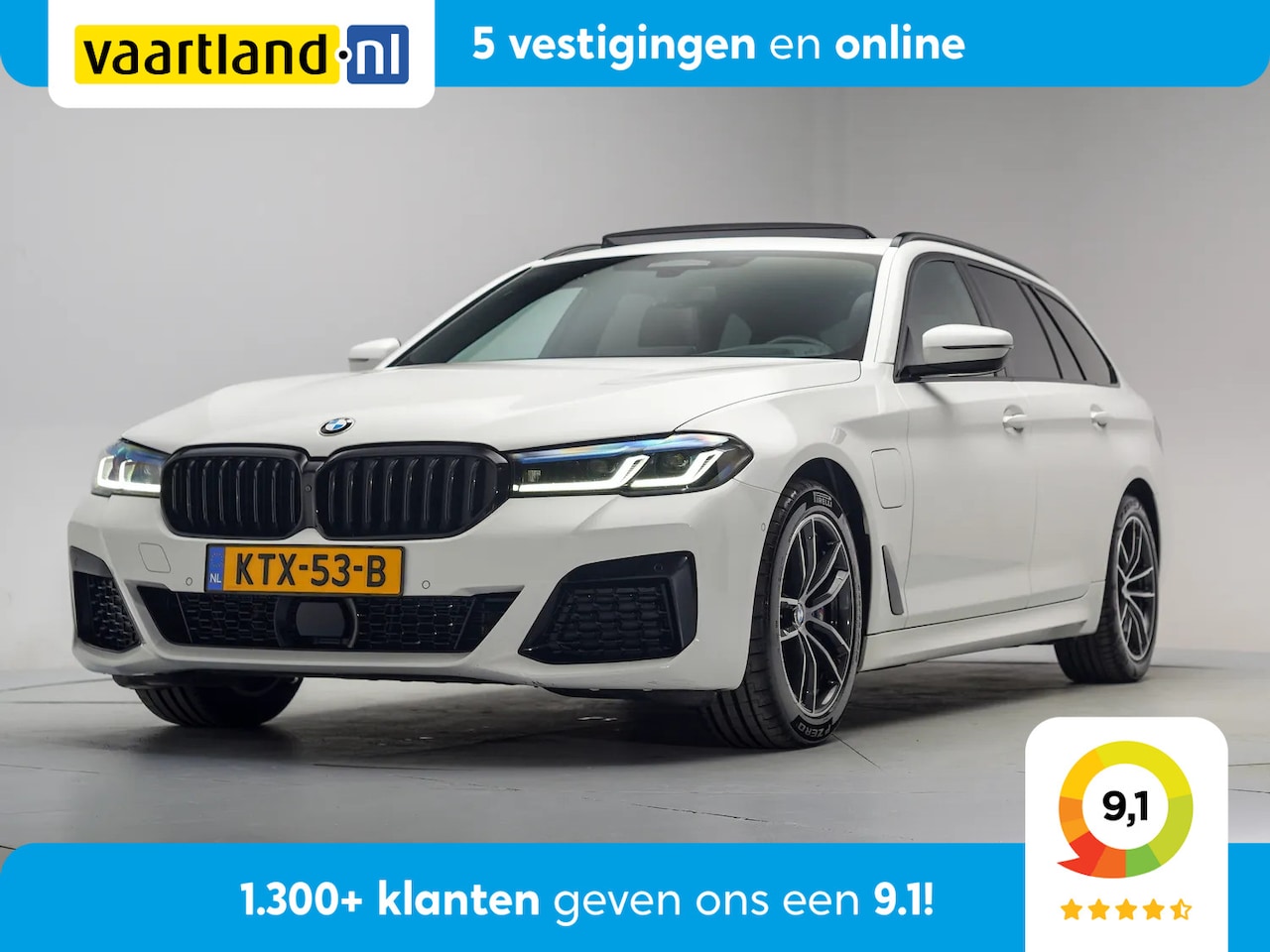 BMW 5-serie Touring - 530e M Sport Shadow [ Pano H/K Leder ACC Laserlicht 360°cam ] - AutoWereld.nl