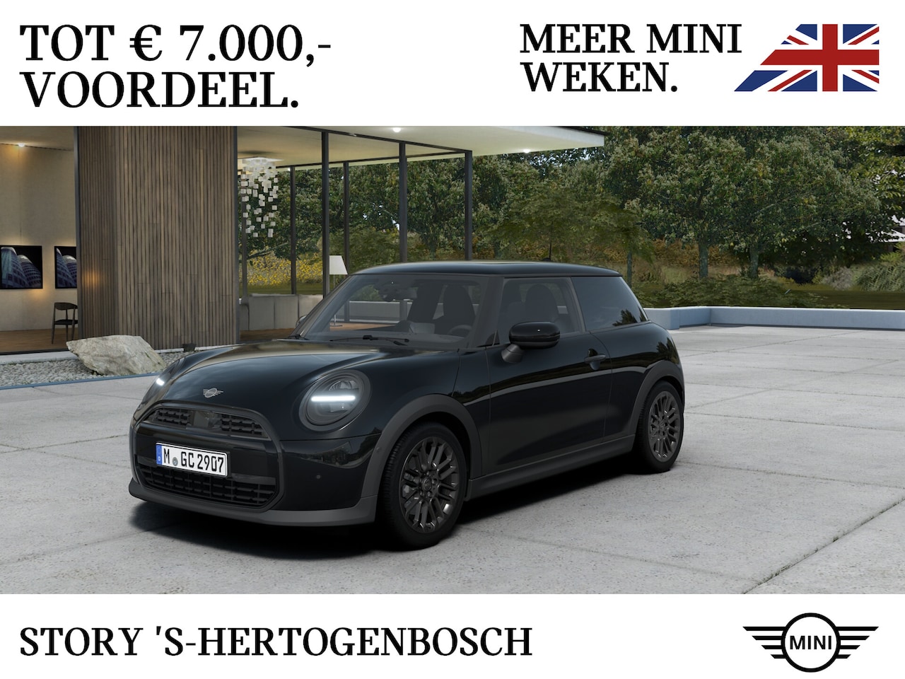 MINI 3-Deurs - Hatchback Cooper C Automaat / Blackyard / 17" U-Spoke grey - AutoWereld.nl