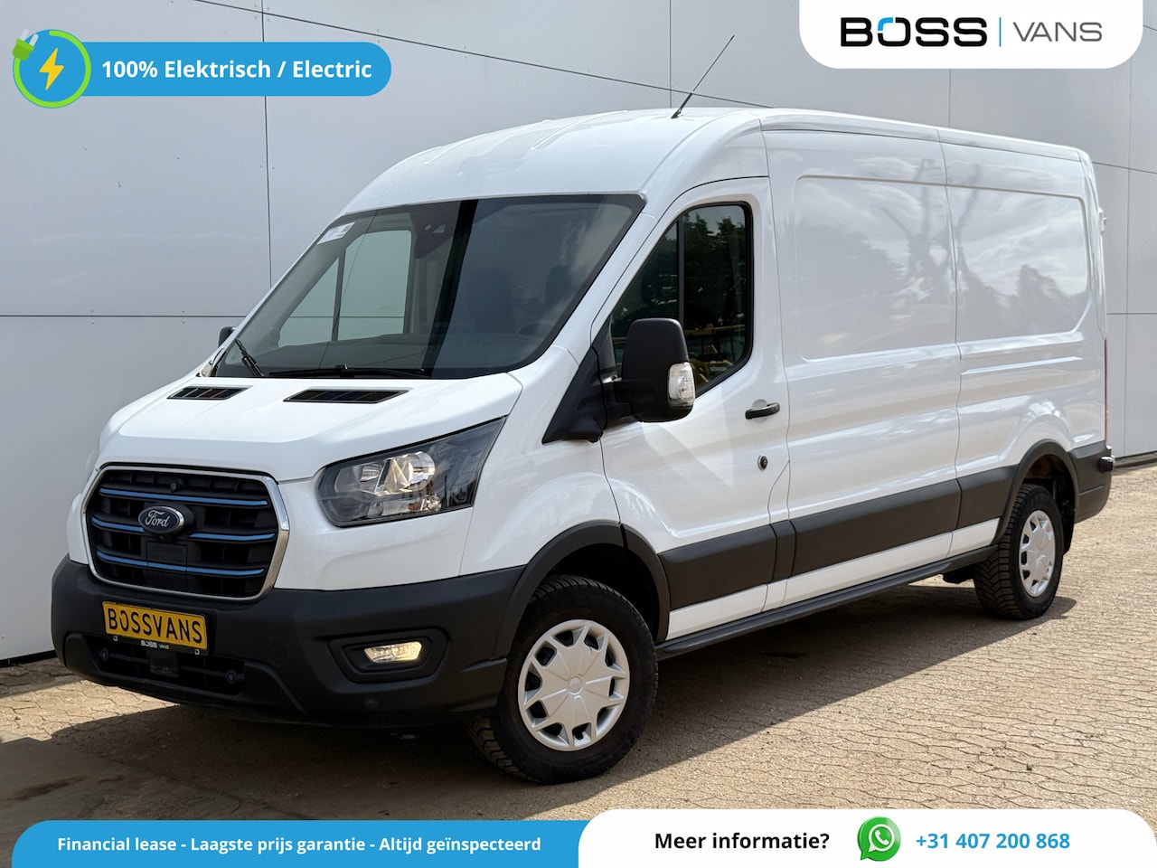 Ford E-Transit - 68kWh 184PK L3H2 317km WLTP 96,2% (SOH) BEV Snelladen Navigatie Cruise control Climate con - AutoWereld.nl