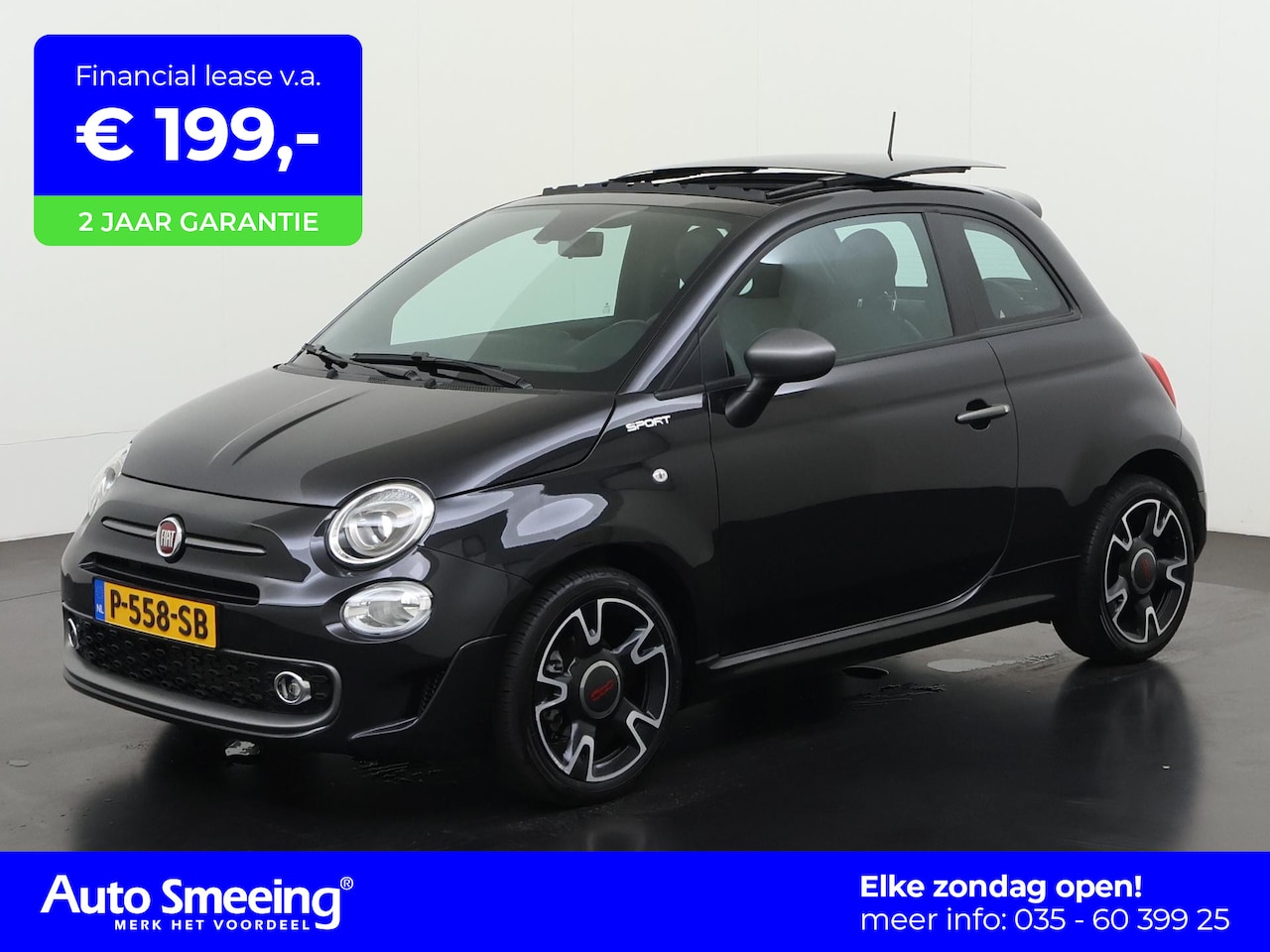 Fiat 500 - 1.0 Hybrid Sport Schuifdak | 10.000km! | Carplay | Navigatie | Parkeersensor | Zondag Open - AutoWereld.nl