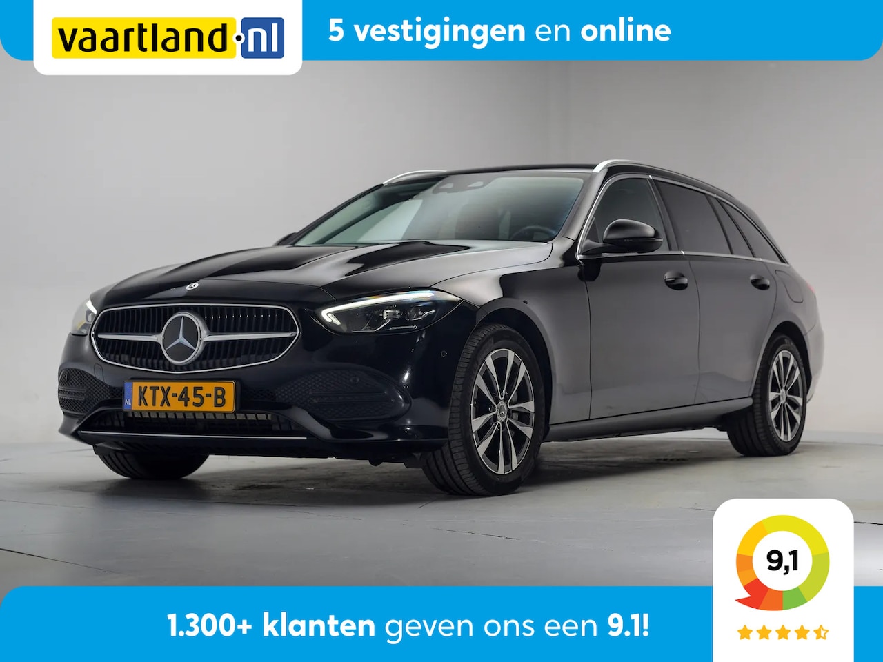 Mercedes-Benz C-klasse Estate - 300 e Luxury [ Sfeerlicht Half-leder Navi Camera Stoelverwarming ] - AutoWereld.nl