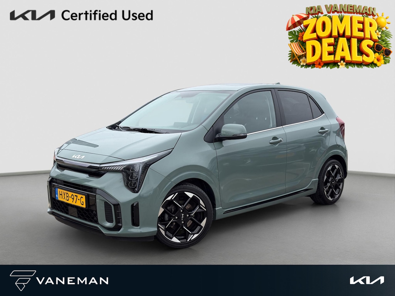 Kia Picanto - 1.0 DPI GT-Line Open Dak | LED | Leder | PDC | Navi | Clima | Stoel & Stuurverwarming | - AutoWereld.nl