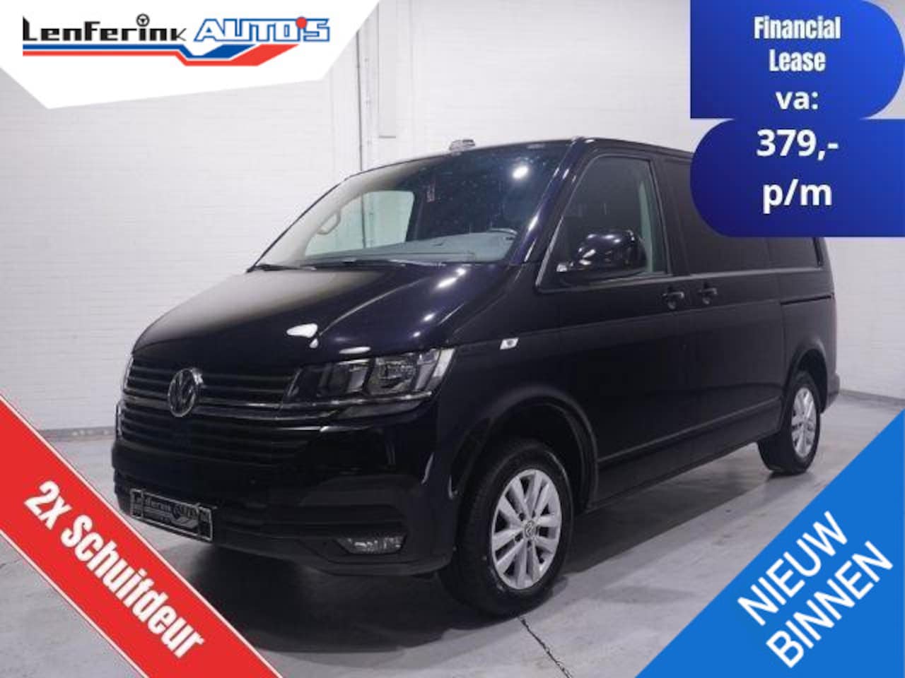 Volkswagen Transporter - 2.0 TDI 150 pk DSG Aut. L1H1 Airco, 2x Schuifdeur Apple Carplay, Cruise Control, 16" LMV, - AutoWereld.nl