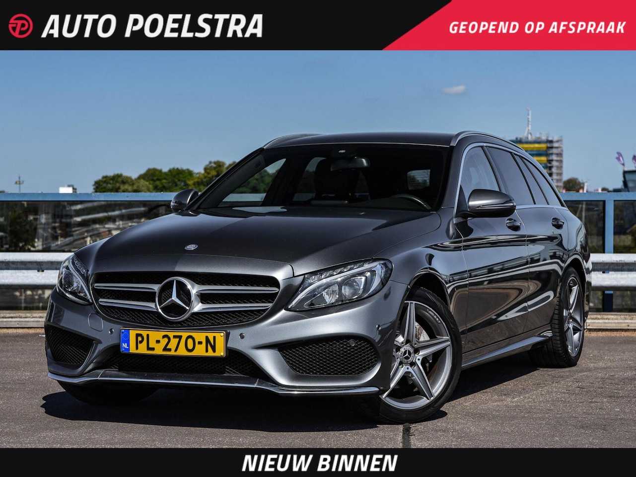 Mercedes-Benz C-klasse Estate - 180 Business Solution AMG 156 PK Aut. | Leder | Navigatie | Camera | LED | Trekhaak | 18" - AutoWereld.nl