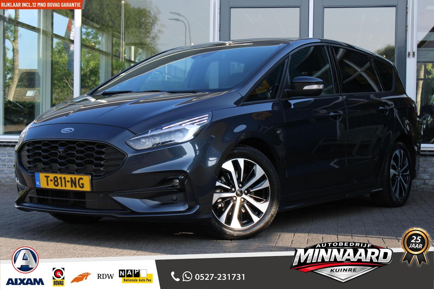 Ford S-Max - 2.5i HEV 7P|ST-Line|Hybride|BTW auto|Dealer onderh|Stuur/stoel verw|Carplay|Trekhaak|Navi| - AutoWereld.nl