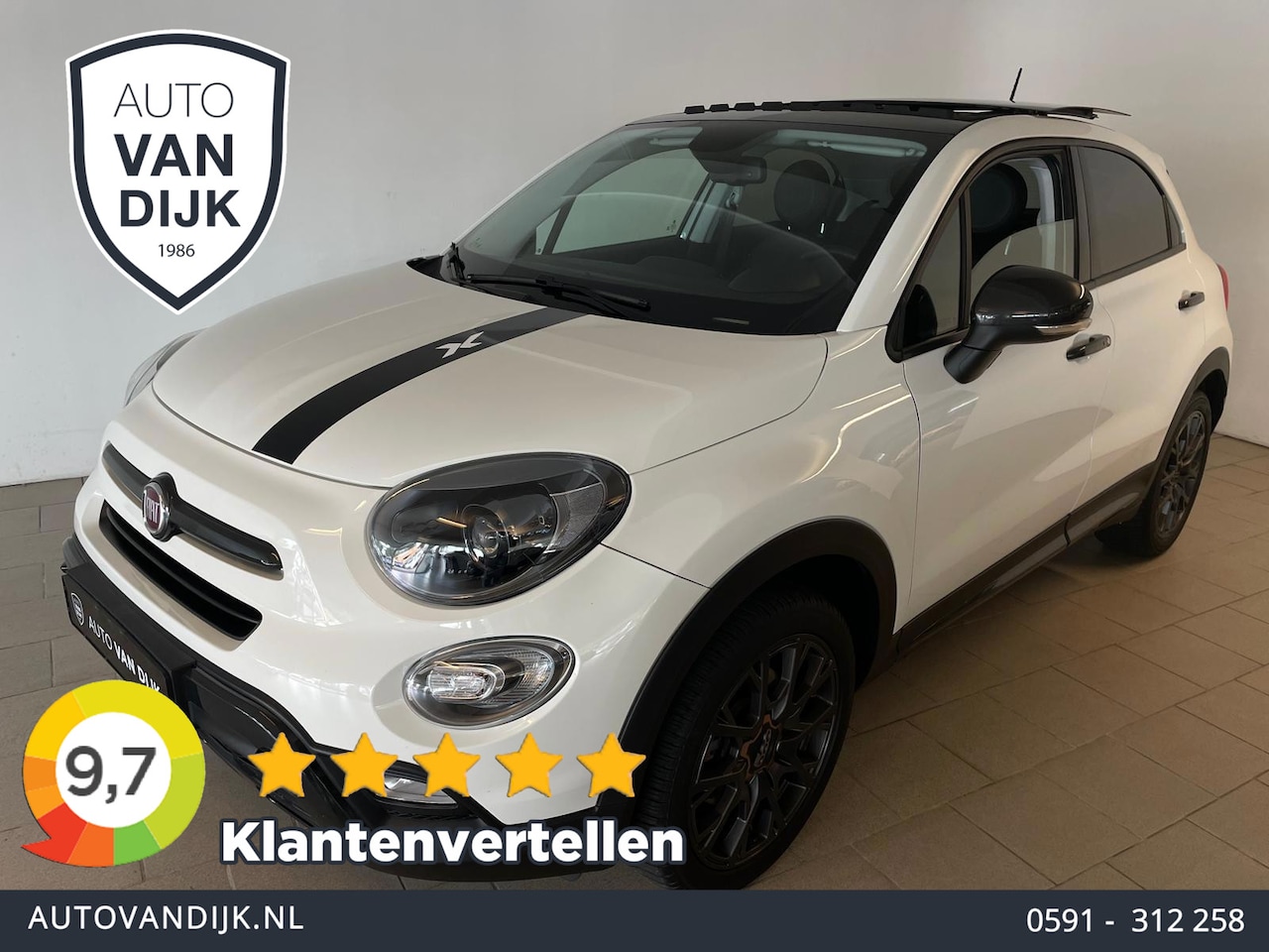Fiat 500 X Cross - 1.4 Turbo MultiAir Cross AUTOMAAT AIRCO NAVI CRUISE BLUETOOTH ELEK RAMEN CENT VERG VELGEN - AutoWereld.nl