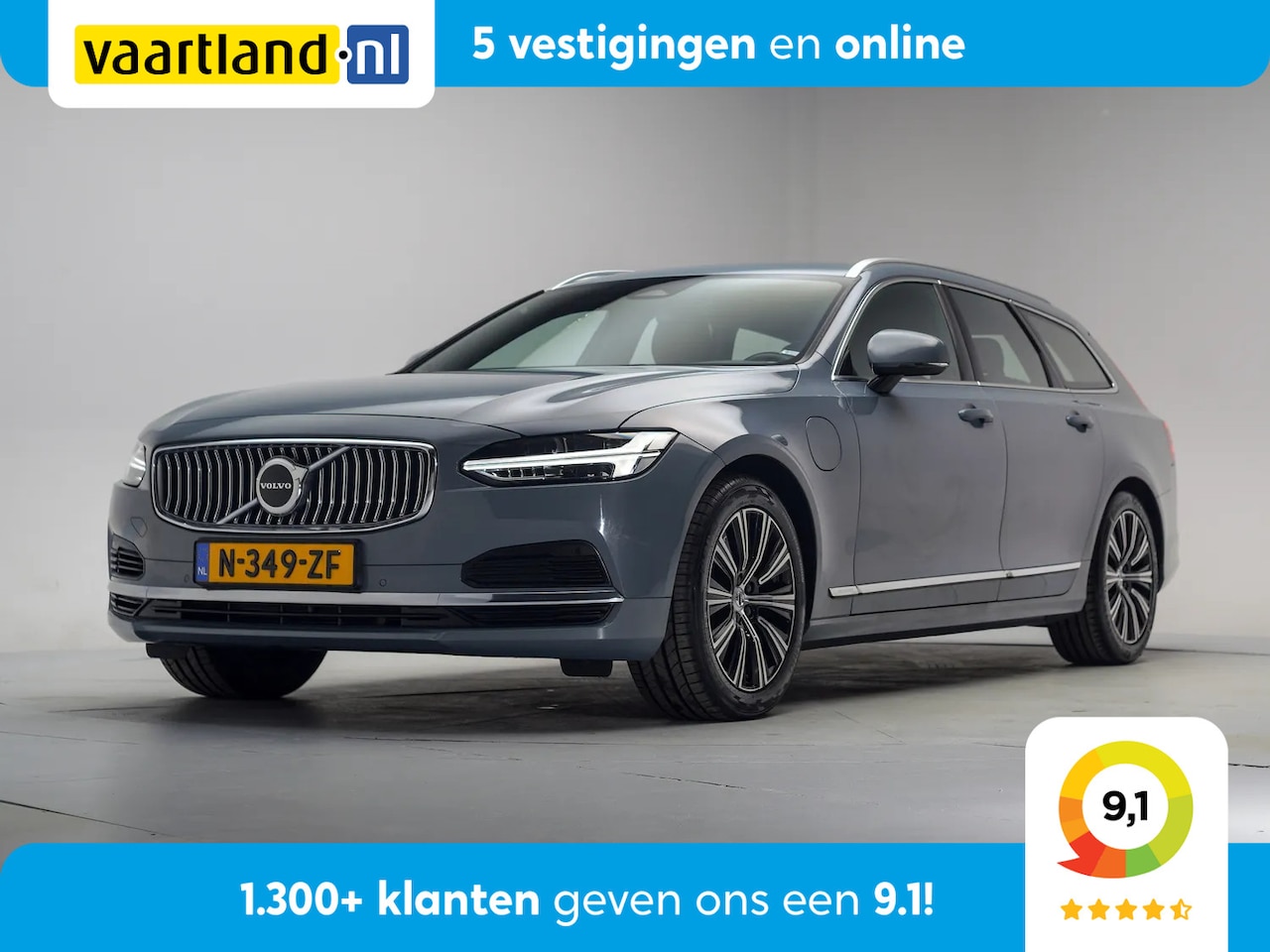 Volvo V90 - 2.0 T6 AWD Inscr.Exp [ Navi Apple/Android Camera Leder Stoelverwarming ] - AutoWereld.nl