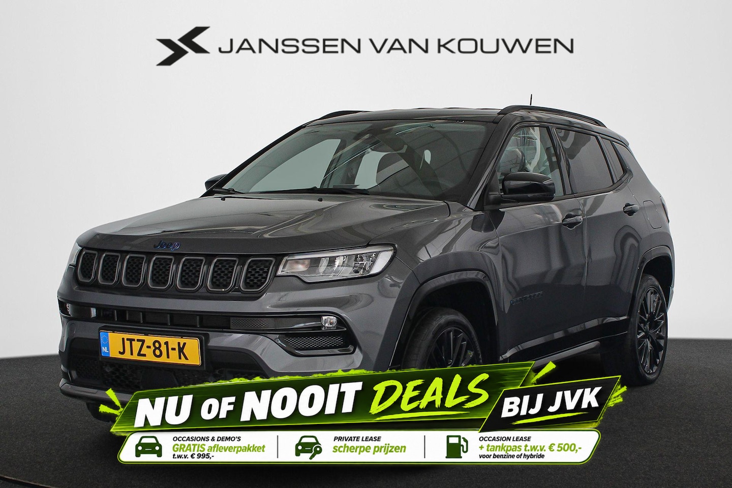 Jeep Compass - 4xe 240 Plug-in Hybrid Electric S Leder Stuur-Stoelverwarming Apple Carplay - AutoWereld.nl