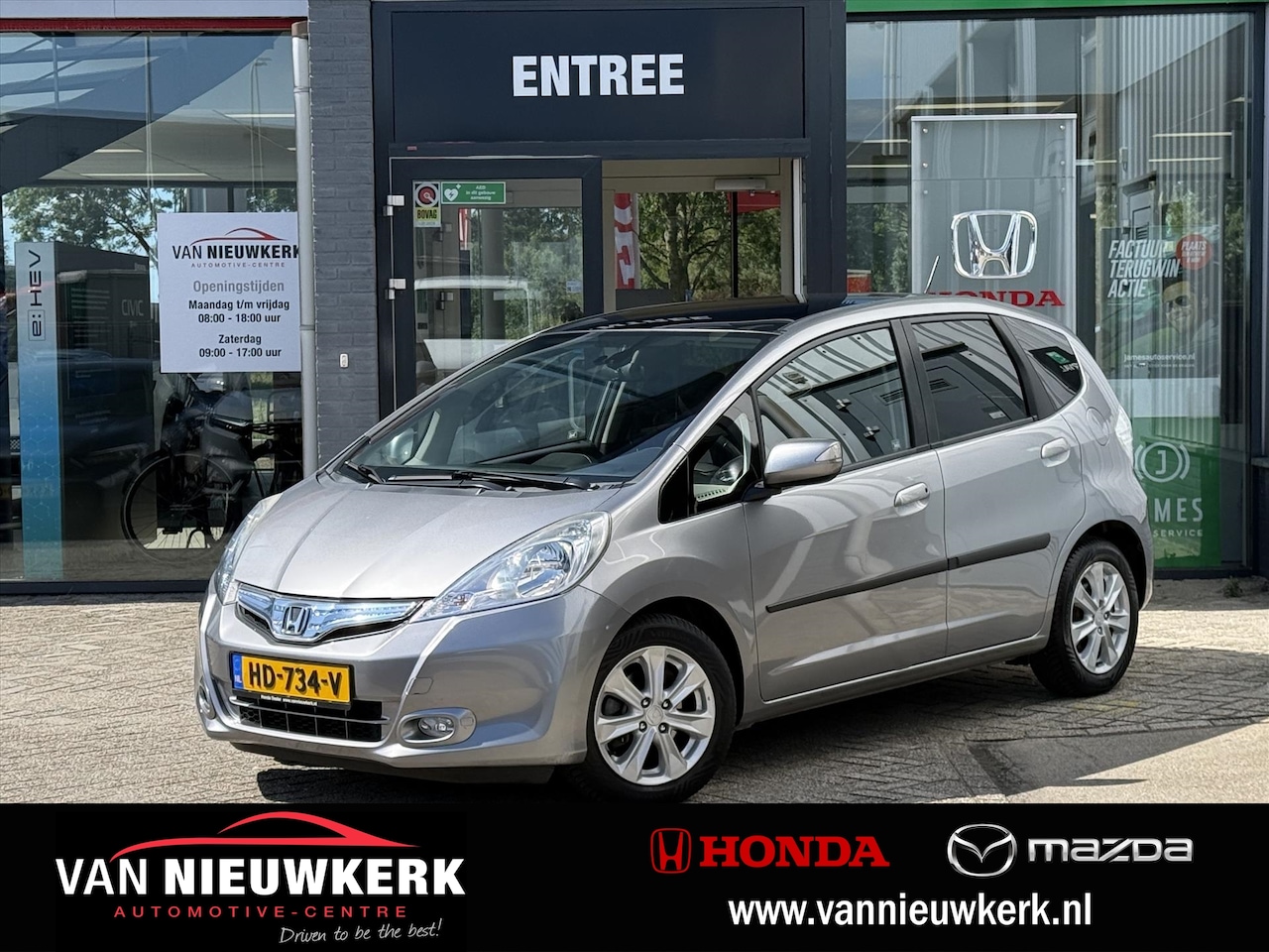 Honda Jazz - Hybrid 1.4 i-VTEC 102pk CVT Elegance | dealer onderhouden | panoramadak | cruise control - AutoWereld.nl