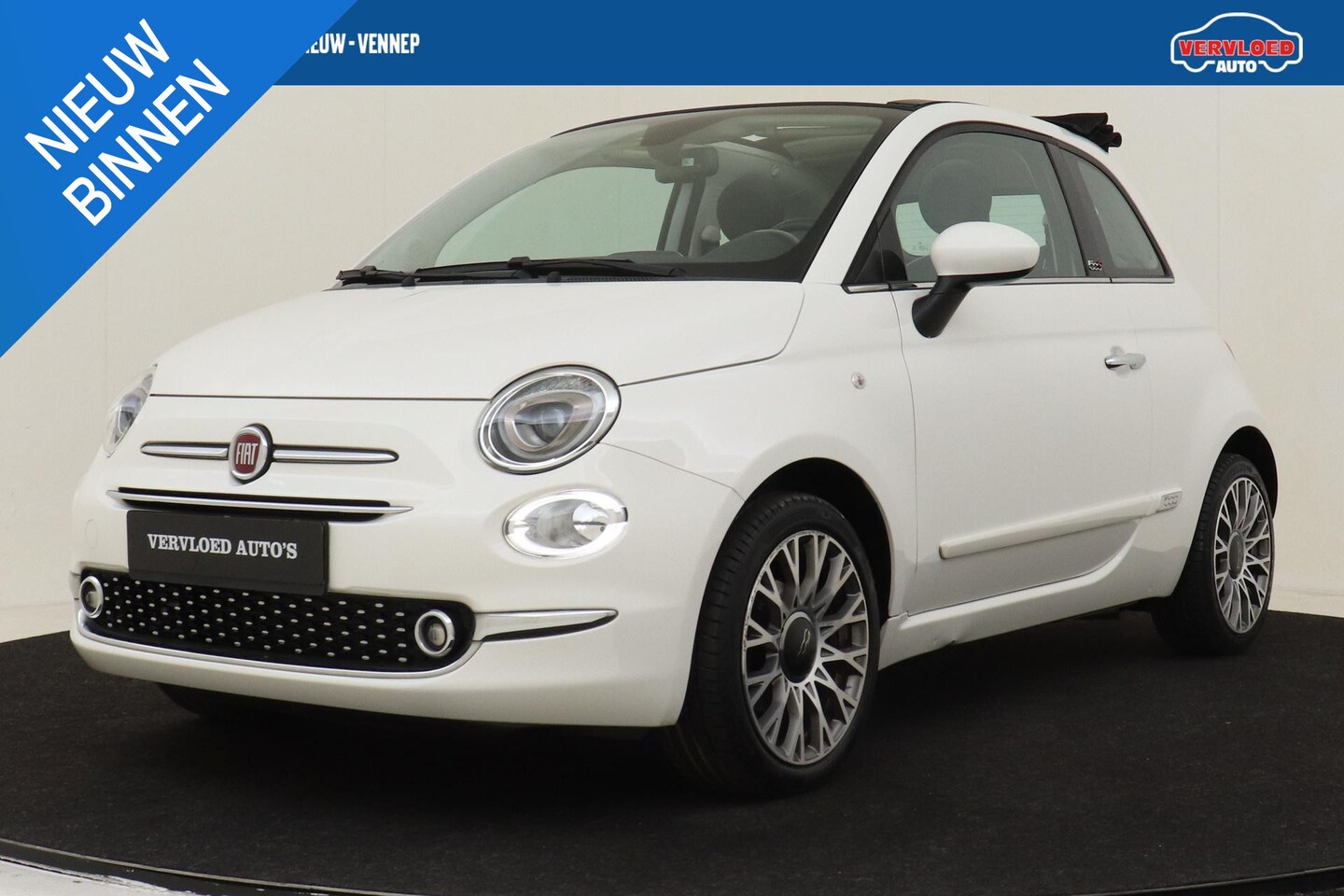 Fiat 500 C - 0.9 TWINAIR TURBO ANNIVERSARIO -CRUISE|A/C|PDC|NAVI|HALFLEDER|BLUETOOTH|16" - AutoWereld.nl