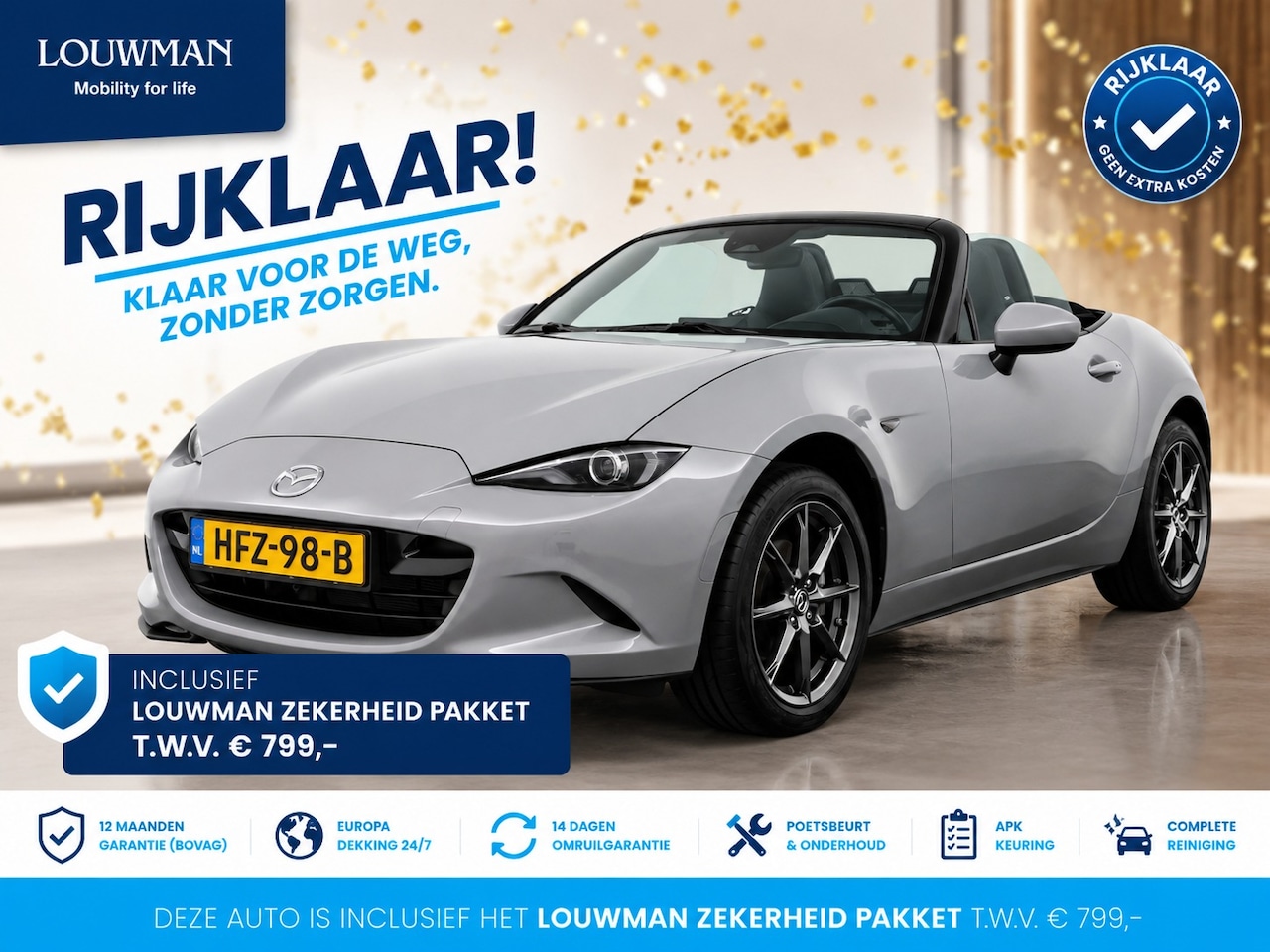Mazda MX-5 - 1.5 SkyActiv-G 132 Exclusive-Line | RIJKLAAR INCLUSIEF AFLEVERPAKKET TWV €799,- | Gratis-m - AutoWereld.nl
