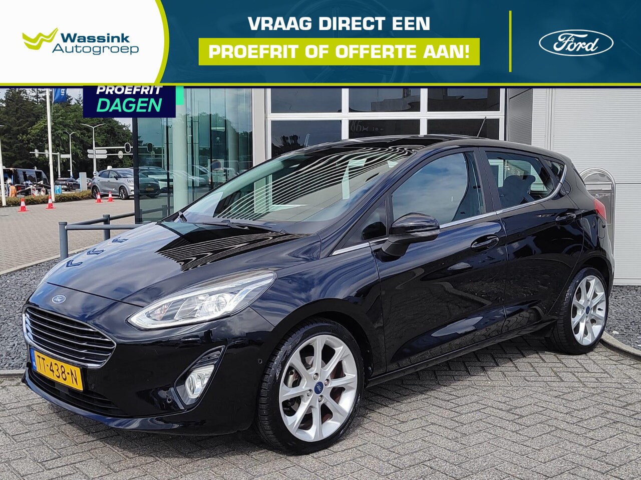 Ford Fiesta - 1.0 EcoBoost Titanium Navigatie | Parkeer camera | Adaptive cruise control | Half Leder in - AutoWereld.nl