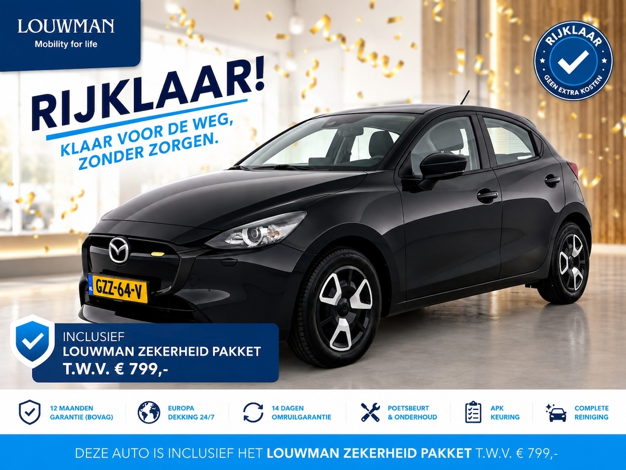 Mazda 2 - 1.5 Skyactiv-G Comfort | RIJKLAAR INCLUSIEF AFLEVERPAKKET TWV €799,- | Carplay | Stoelverw - AutoWereld.nl