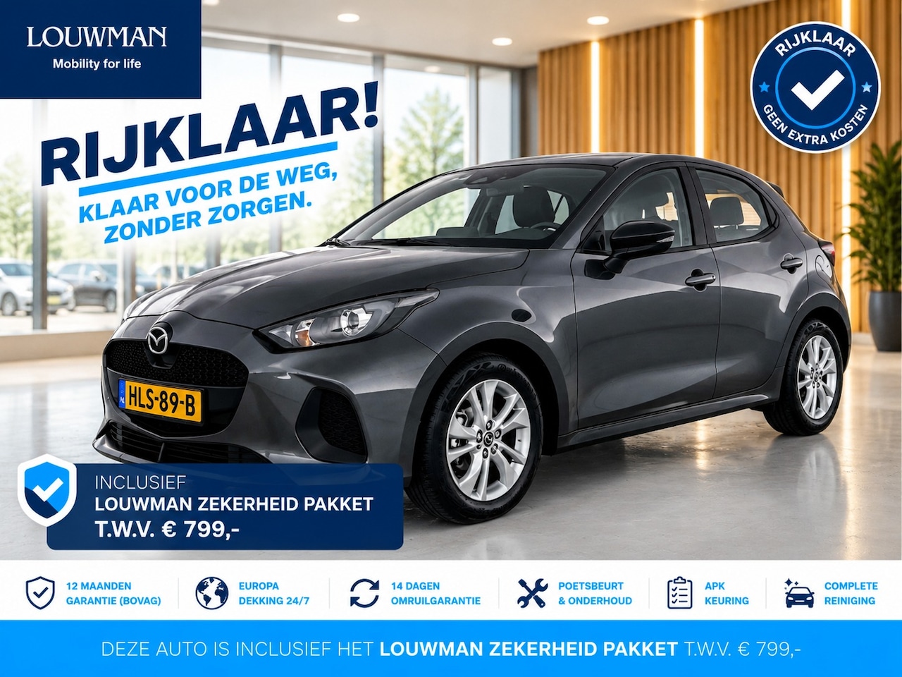 Mazda 2 Hybrid - 1.5 Centre-line | RIJKLAAR INCLUSIEF AFLEVERPAKKET TWV €799,- | Climate control | Stoelver - AutoWereld.nl