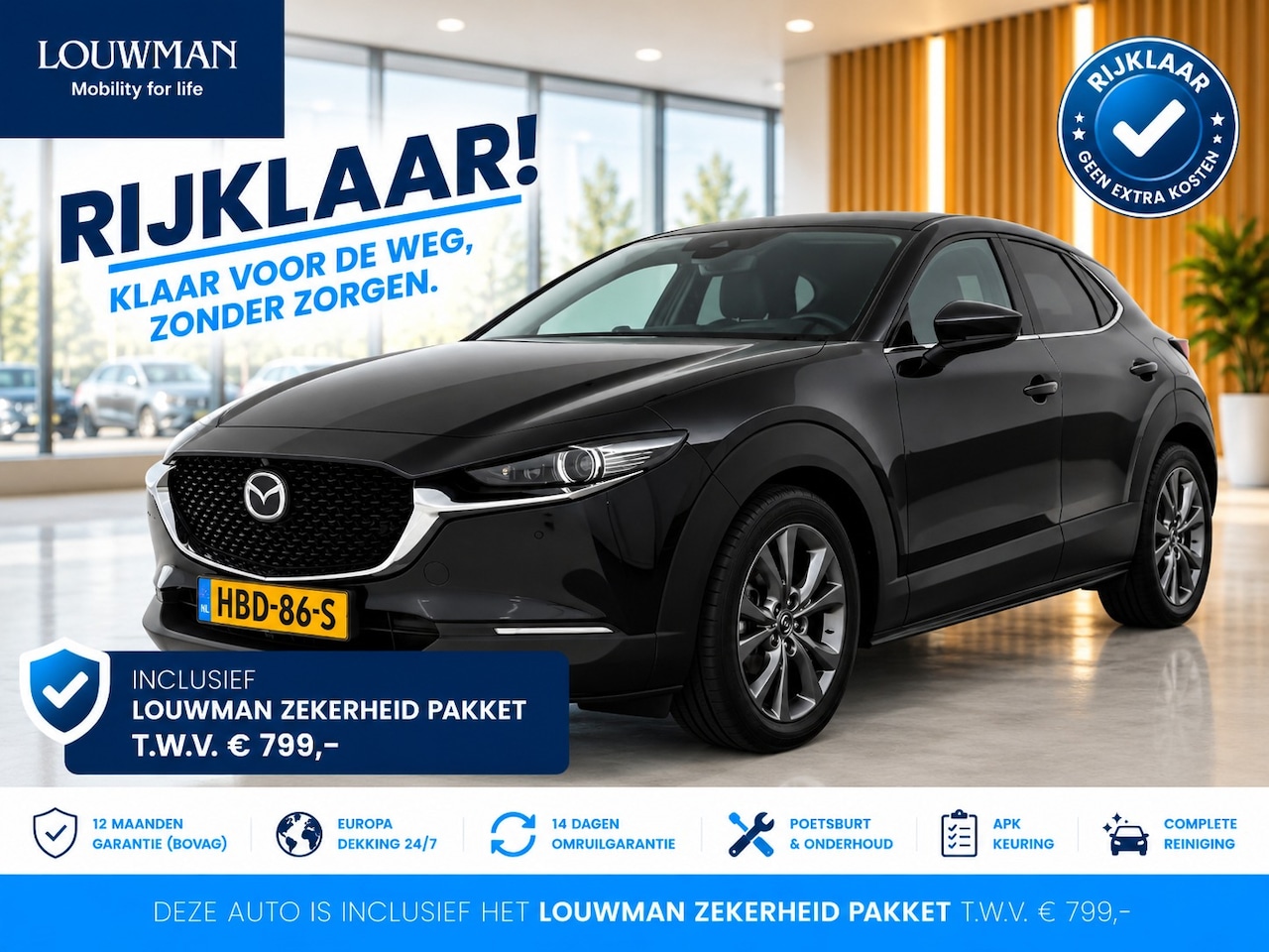 Mazda CX-30 - 2.0 e-SkyActiv-X M Hybrid Exclusive-line automaat | RIJKLAAR INCLUSIEF AFLEVERPAKKET TWV € - AutoWereld.nl
