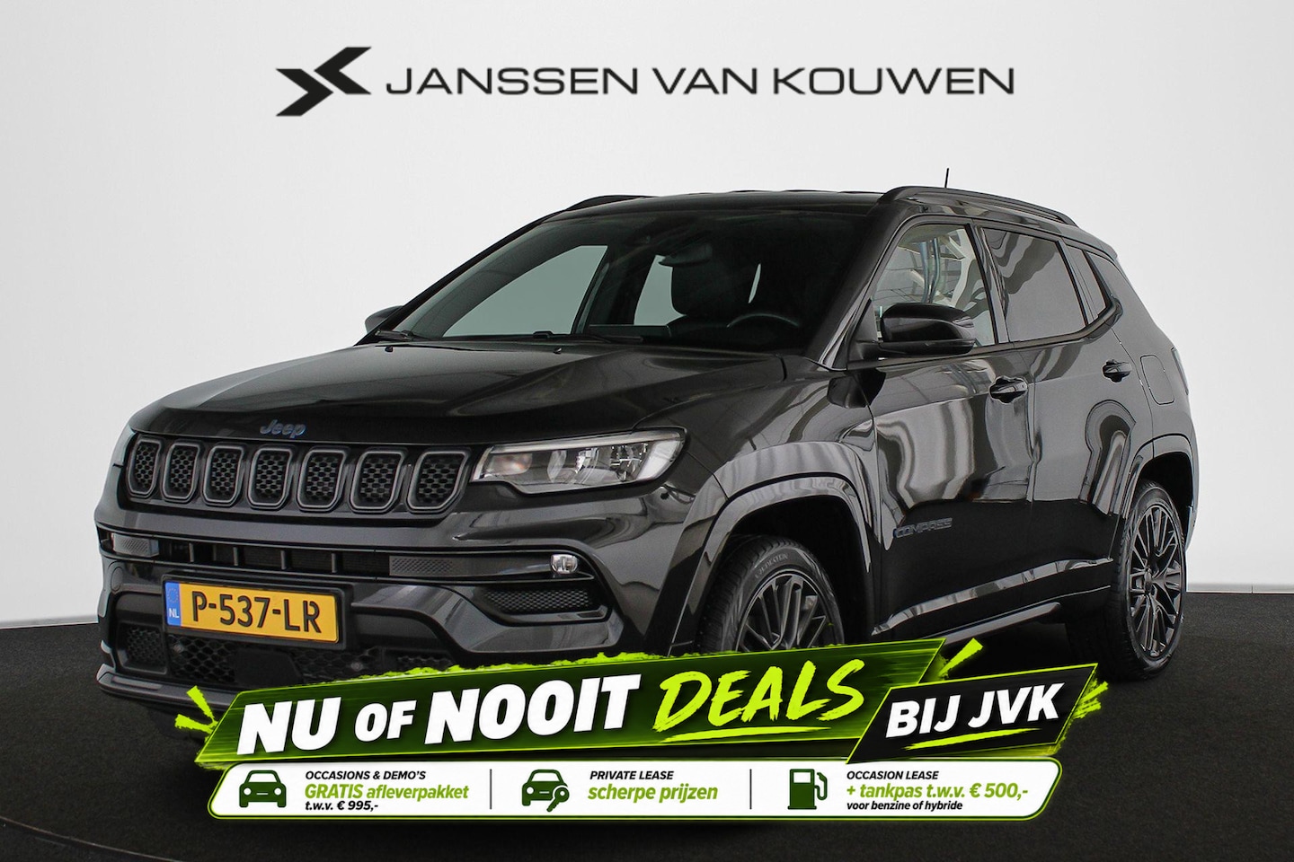 Jeep Compass - 4xe 240 Plug-in Hybrid Electric S Stuur-Stoelverwarming Leder Memory Keyless 19" - AutoWereld.nl