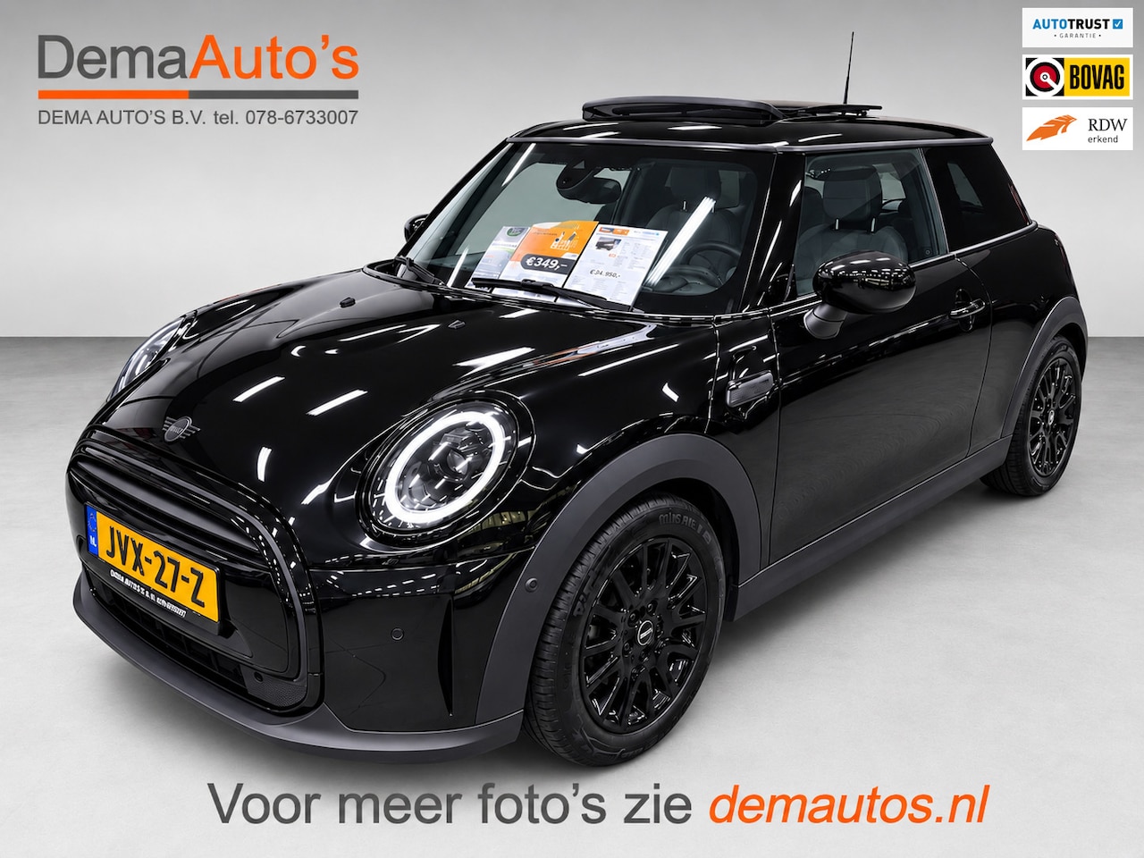 MINI Cooper - 1.5 Cooper BLACK-EDITION PANO/H-UP/NAVI/CAM/DAB/CARPLAY/H-KARDON/// - AutoWereld.nl
