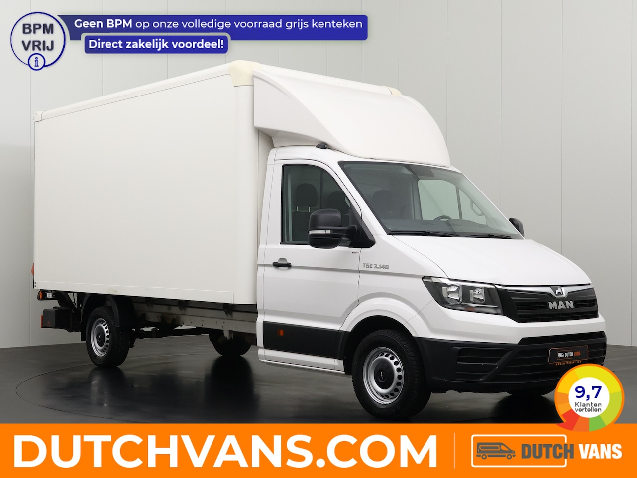 MAN TGE - 140PK Bakwagen+Laadklep. | Dakspoiler | Multimedia | Camera | Airco | 3-Zits - AutoWereld.nl
