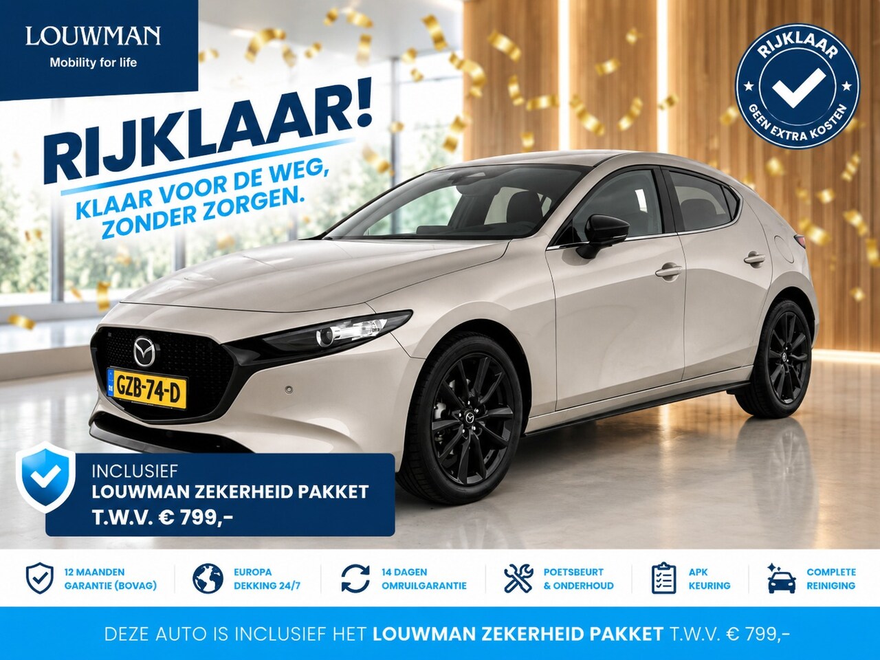 Mazda 3 - 2.5 e-SkyActiv-G M Hybrid 140 Homura | RIJKLAAR INCLUSIEF AFLEVERPAKKET TWV €799,- | Stoel - AutoWereld.nl