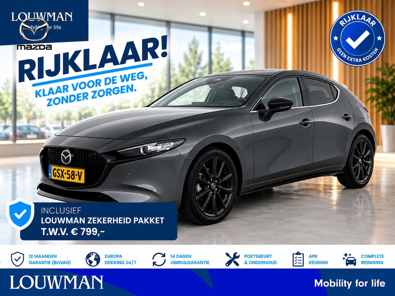 Mazda 3 - 2.0 e-SkyActiv-G M Hybrid 122 Homura automaat | RIJKLAAR INCLUSIEF AFLEVERPAKKET TWV €799, - AutoWereld.nl