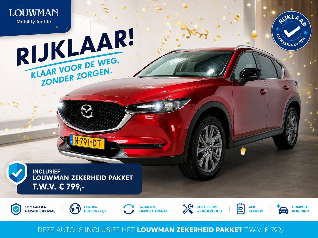 Mazda CX-5 - 2.0 SkyActiv-G 165 Comfort | RIJKLAAR INCLUSIEF AFLEVERPAKKET TWV €799,- | Trekhaak | Leat - AutoWereld.nl