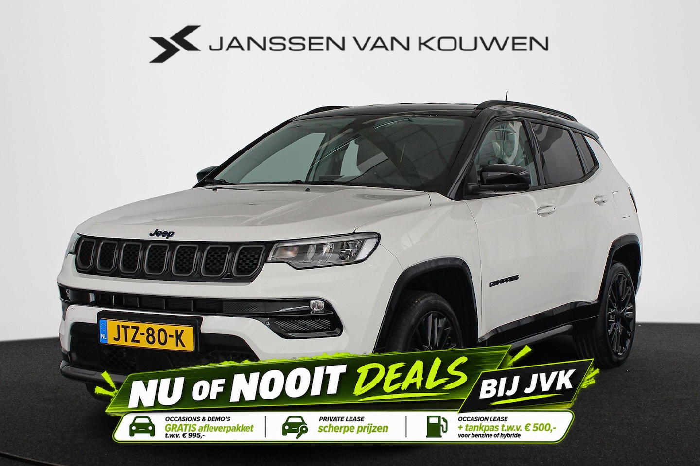 Jeep Compass - 4xe 240 Plug-in Hybrid Electric S Leder Stuur-Stoelverwarming Apple Carplay - AutoWereld.nl