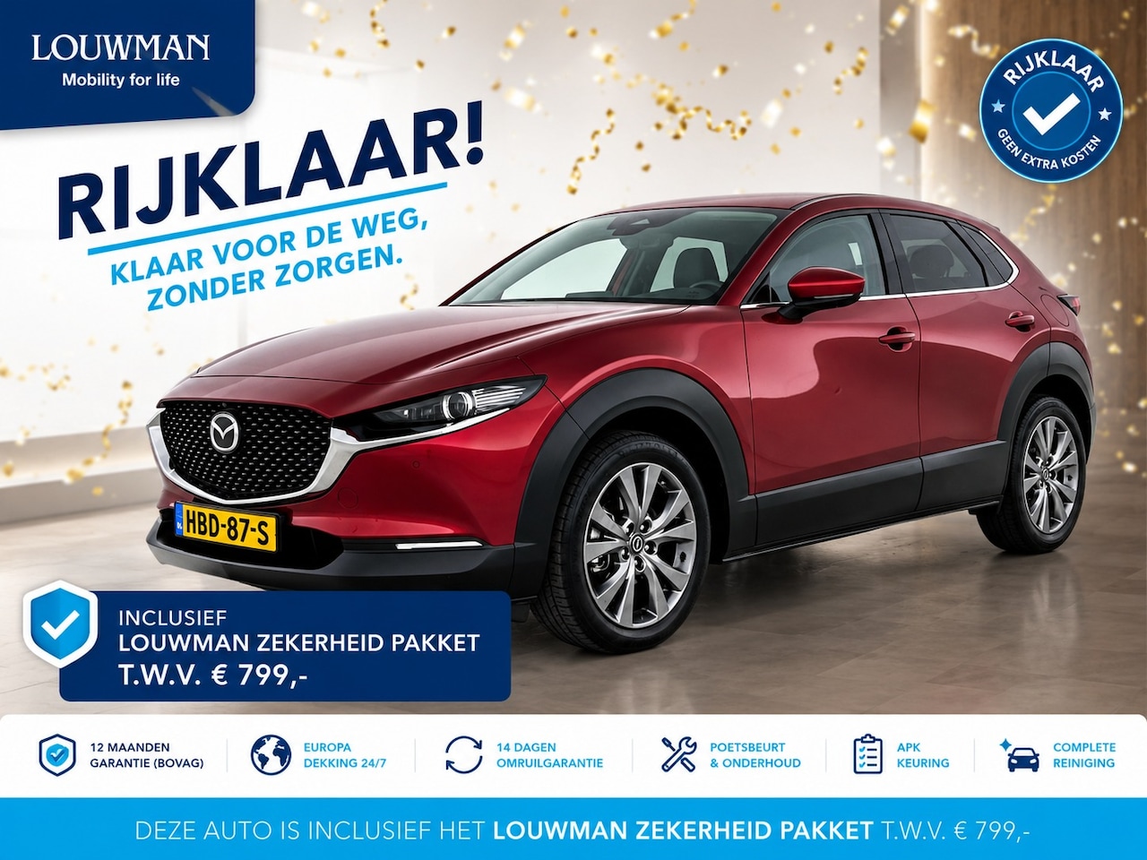 Mazda CX-30 - 2.0 e-SkyActiv-X M Hybrid Exclusive-line | RIJKLAAR INCLUSIEF AFLEVERPAKKET TWV €799,- | N - AutoWereld.nl
