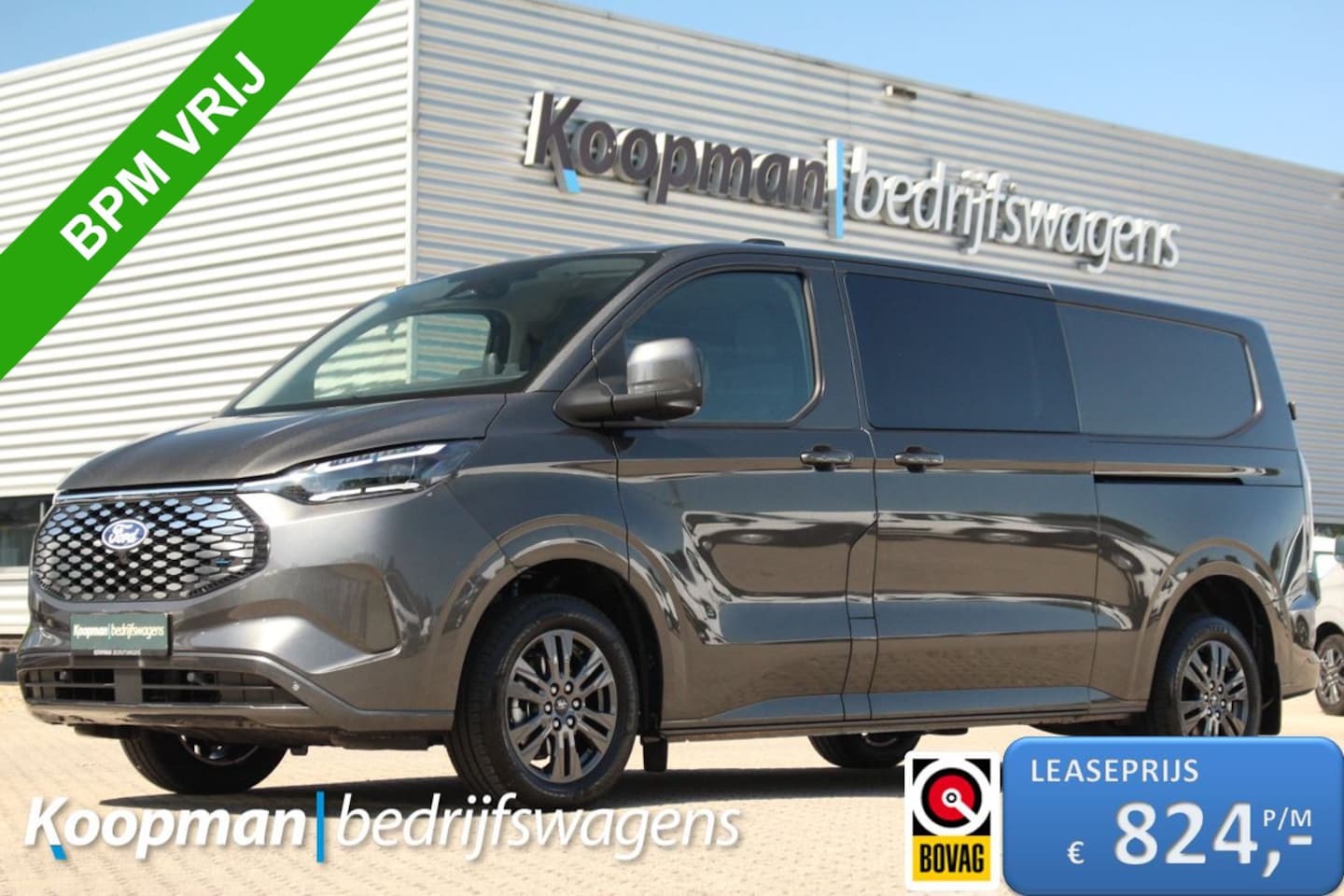 Ford Transit Custom - E-Transit 320 L2H1 Limited DC | 71 kWh | 160kW/218pk | Driver Assist | Adap. Cruise | 360° - AutoWereld.nl