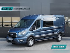 Ford Transit - 350 2.0 TDCI L3H2 Limited DC 185pk 5 Zits - 2x Schuif - Trekhaak - Cruise - Camera - Bi Xe