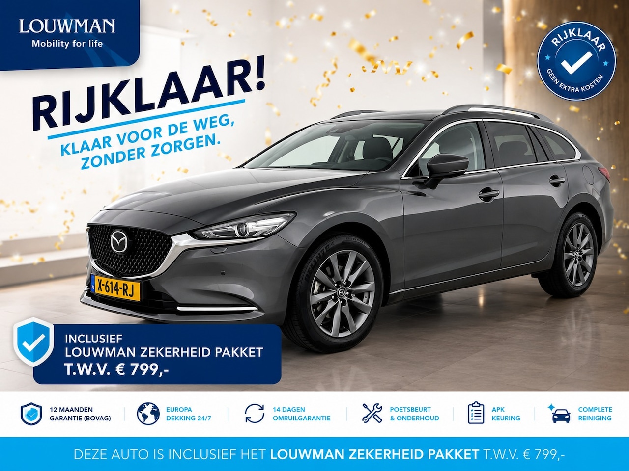 Mazda 6 Sportbreak - 2.0 SkyActiv-G 165 Centre-Line | RIJKLAAR INCLUSIEF AFLEVERPAKKET TWV €799,- | Gratis-muse - AutoWereld.nl