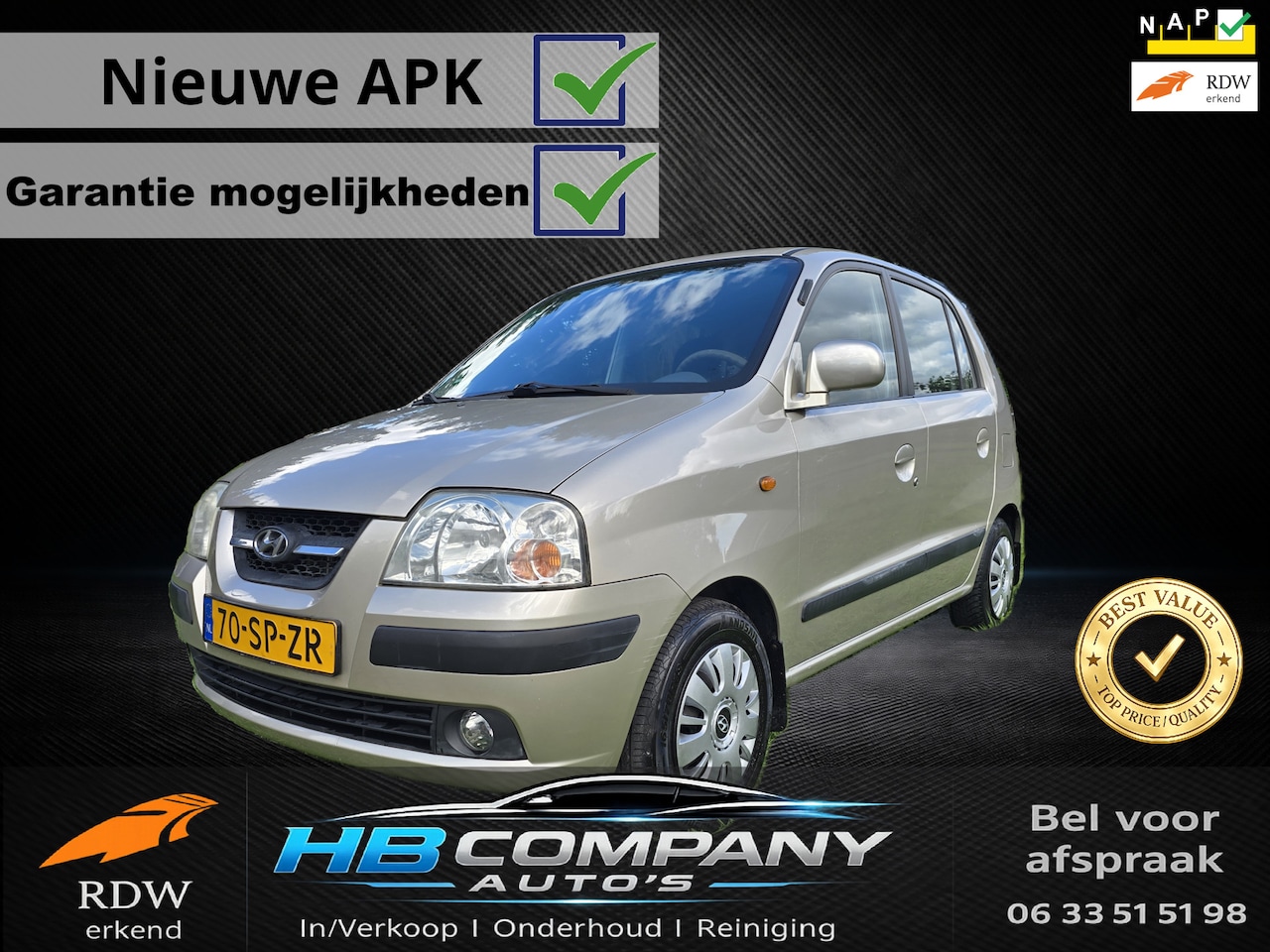 Hyundai Atos - 1.1i Dynamic Cool AUTOMAAT | Nieuwe Dis.riem | Airco | Nieuwe APK | NAP - AutoWereld.nl