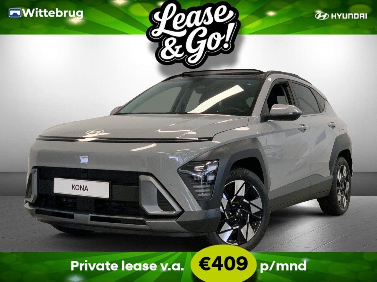 Hyundai Kona - 1.6 GDI HEV Premium Sky Full Hybride Automaat met Panorama schuifdak, Navigatie, Lederen b - AutoWereld.nl