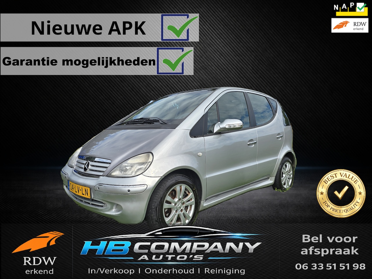 Mercedes-Benz A-klasse - 210 Evolution Avantgarde | Carplay | Nieuwe APK | NAP - AutoWereld.nl