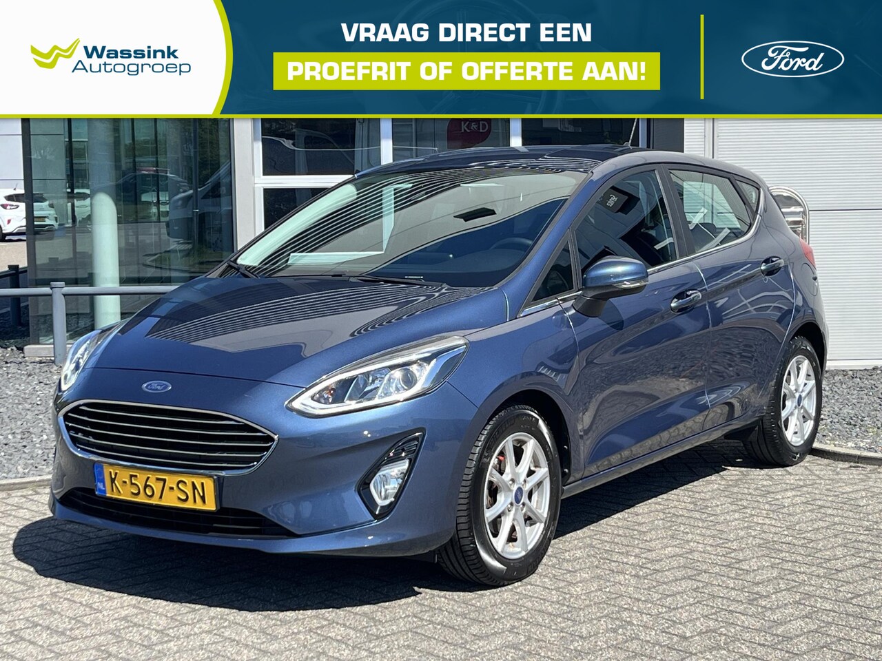 Ford Fiesta - 1.0 EcoBoost 100pk 5dr Titanium | Navigatie By app | Licht metalen velgen | Airco | - AutoWereld.nl