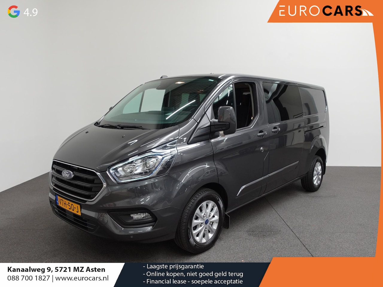 Ford Transit Custom - 300 2.0 TDCI L2H1 Limited Dubbele Cabine Navi Airco 2 Schuifdeuren Trekhaak PDC voor & ach - AutoWereld.nl
