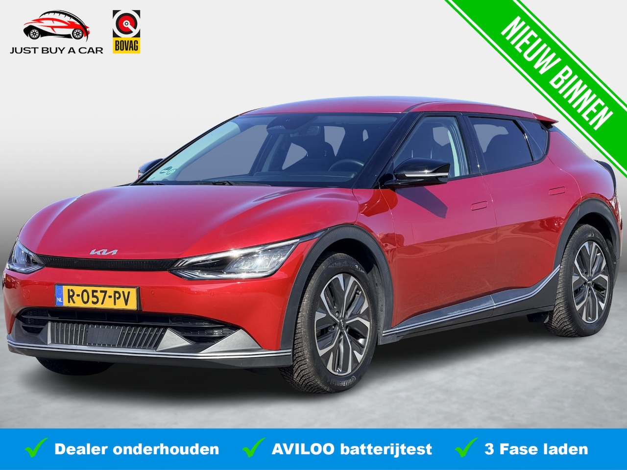 Kia EV6 - Air 58 kWh SOH 94,4% | 3 Fase | Adaptive Cruise | Fabrieksgarantie | Dodehoek | Camera | A - AutoWereld.nl